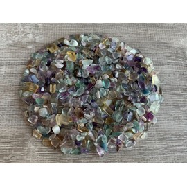 Rainbow Fluorite Chips – Natural Mini Rainbow Fluorite Stones, Crushed Undrilled Rainbow Fluorite, Semi-Tumbled Genuine Rainbow Fluorite (1 lb Bulk)