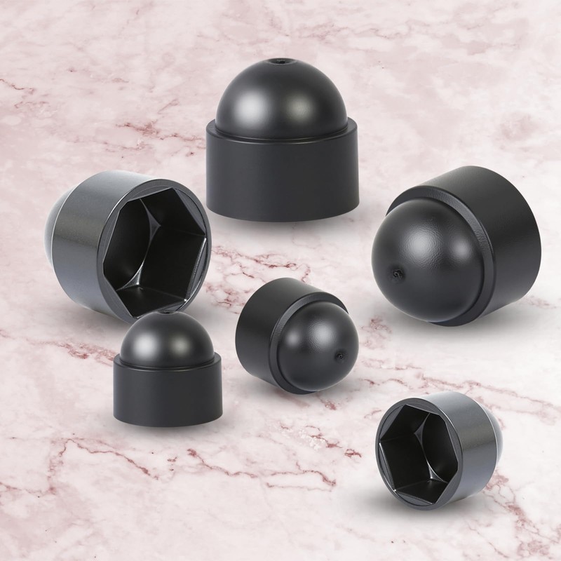 25 Cover Caps for Screws, Round Screw Covers, Black Screw