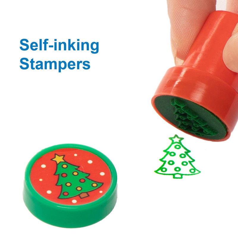 Baker Ross AT251 Christmas Self-Inking Stampers, Arts and Crafts for