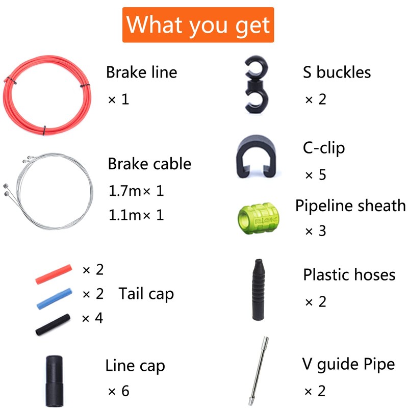 Bicycle Brake Cable Set of 2 Universal Cable Housing Kit