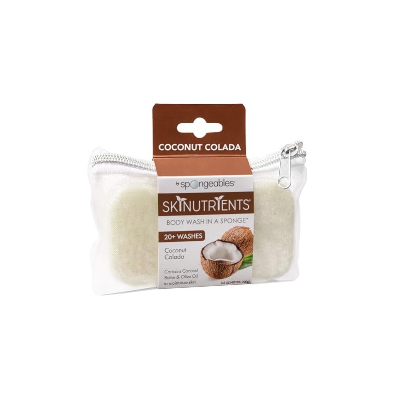 Spongeables Skinutrients gel de baño en esponja, colada de coco,