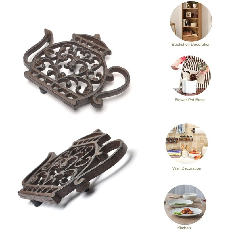 BEMINH Cast Iron Trivets for Hot Dishes, Rustproof Tea Pot
