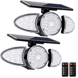 EMANER Solar Motion Lights Outdoor | Remote Control Brightest Flood Light Outside Dusk to Dawn, Waterproof Solar Security Spot Lights 5 Modes for House Wall Mount Backyard Garden