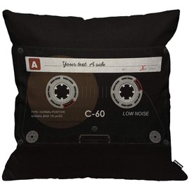 HGOD DESIGNS Retro Audio Cassette Cushion Cover,Music Record Player Low Noise 80S Plastic Tape Throw Pillow Case Home Decorative for Living Room Bedroom Sofa Chair 18X18 Inch Pillowcase 45X45cm