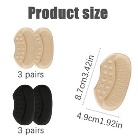 6 PairsHeel Pads, Protectors for Shoes, Heels Insoles, Preventing Too Big Shoe, Heel Cushions for Ladies Shoes,Shoe Heel Grips Blisters Prevention Relieve Pain