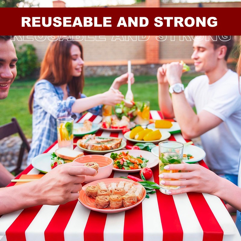 Boao 6 Pcs Plastic Picnic Table Cover 72 x 30