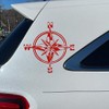 Compass Tribal Rose Nautical Star Vinyl Decal Sticker (CS-01) (Red,
