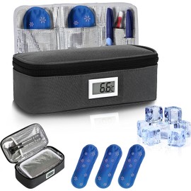 Bolsa Enfriadora de Insulina, TYWGZVZ Hielera para Insulina Portatil Viaje con Termometro y 3 Hielo, Estuche para Insulina de Viaje Mantenga Fría Durante 8-15 hora, Porta Insulina para Viaje y Trabajo