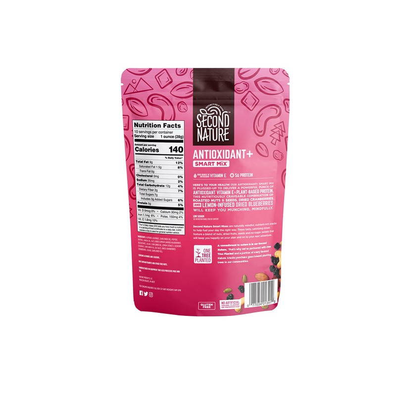 Second Nature Snacks Antioxidant+ Smart Mix Pouch (Pack of 6),Brown