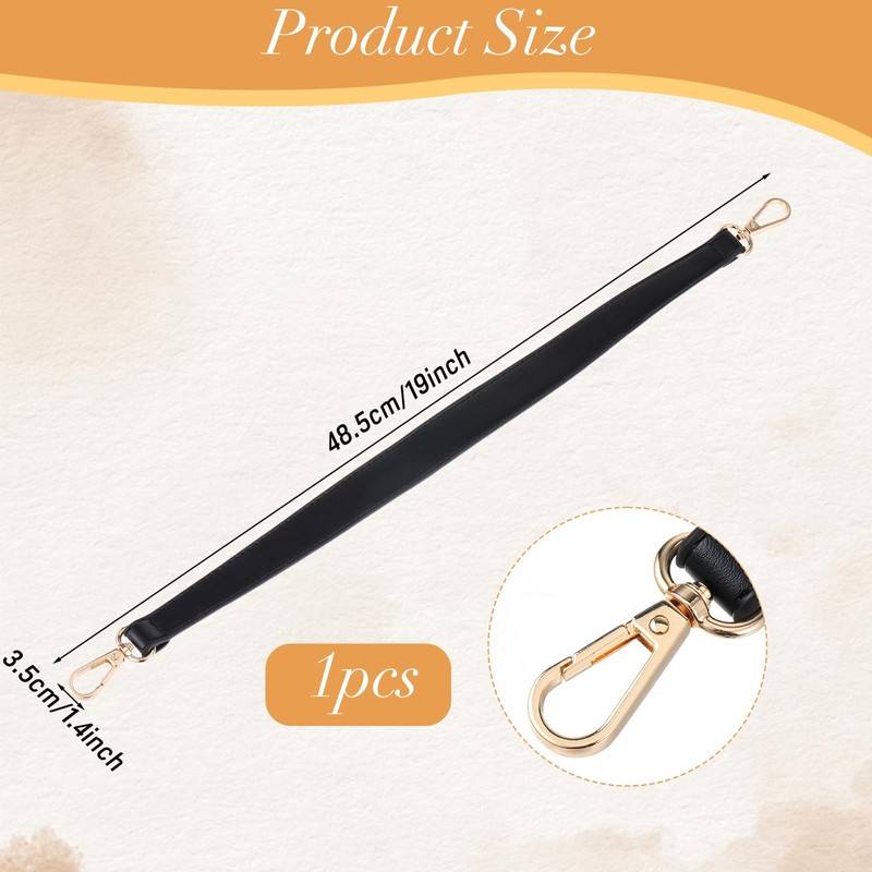 9 cm Bag Handle, Shoulder Strap, Black, Women's Leather Shoulder