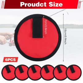 6Pcs Fishing Lure Wraps, Fishing Hook Covers with Tangle-Free Safety, 5.9Inch Lure Wrap for Fishing Lover, Durable Lure Covers for Bait Storage, Fish Hook Storage Protectors, Keeps Fish Safe (Red)
