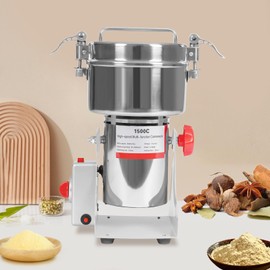Electric Grain Mill Grinder 1500g High Speed Powder Spice Grinding Machine 30000r/min Food Grinder for Home and Commercial Countertop Grain Mill for Dry Spice Herbs Grains, 50-300 Mesh