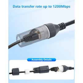 CERRXIAN for Starlink Gen 3 Ethernet Adapter Cable, 1000 Mbps Waterproof Starlink Rectangular Satellite Gen3 V3 Replacement Cable Adapter Gen 3 RJ45 Converter - 0.5M / 1.64FT