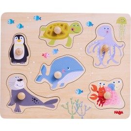 HABA 306543 Gripping Puzzle Sea Creatures, Grabbing Puzzle from 12 Months