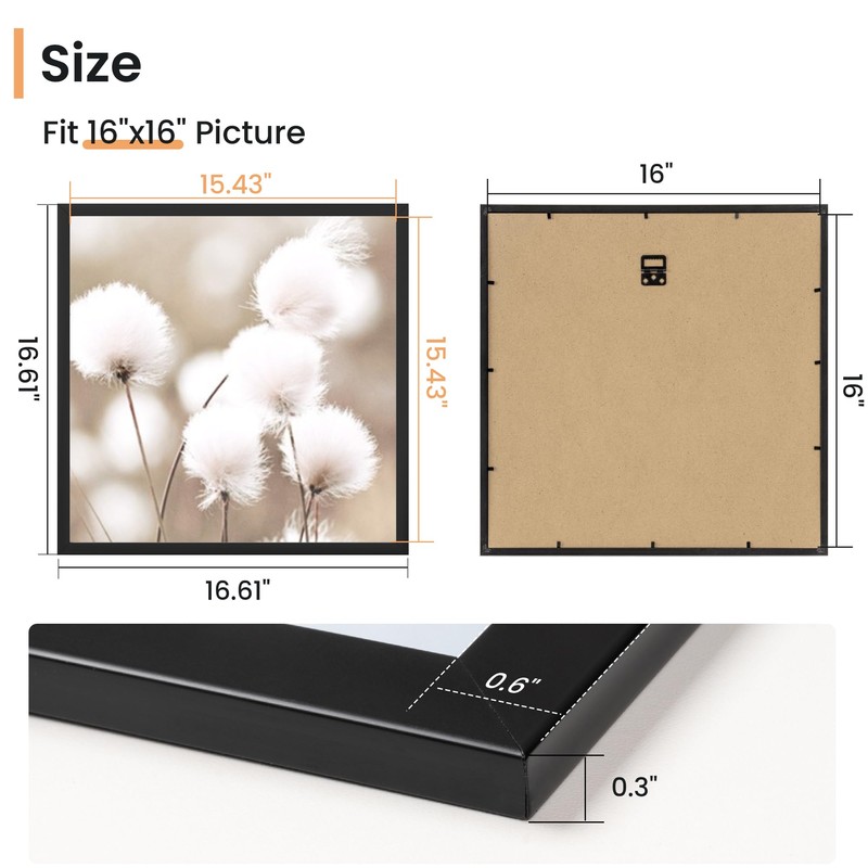 Venusmiles 16x16 Picture Frame, Display 16x16 Photo Frames - High