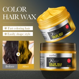 Temporary Hair Colour Wax, Hair Dye, Unisex Hair Dye Wax, Non-Greasy Matte Hairstyle Hair Dye Wax, Washable Plant Formula Hair Tone for Men Women, 120 g, Gold