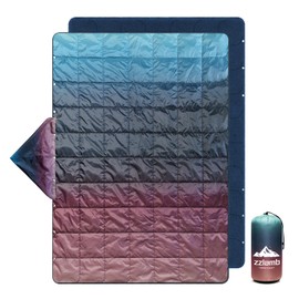 zzlamb Hooded Stadium Blanket,Waterproof Outdoor Camping Blanket Polar Fleece,Warm Windproof Portable for Stadium,Sports,Picnic,Beach,Car,Pets,56x75in Purple Green Fade