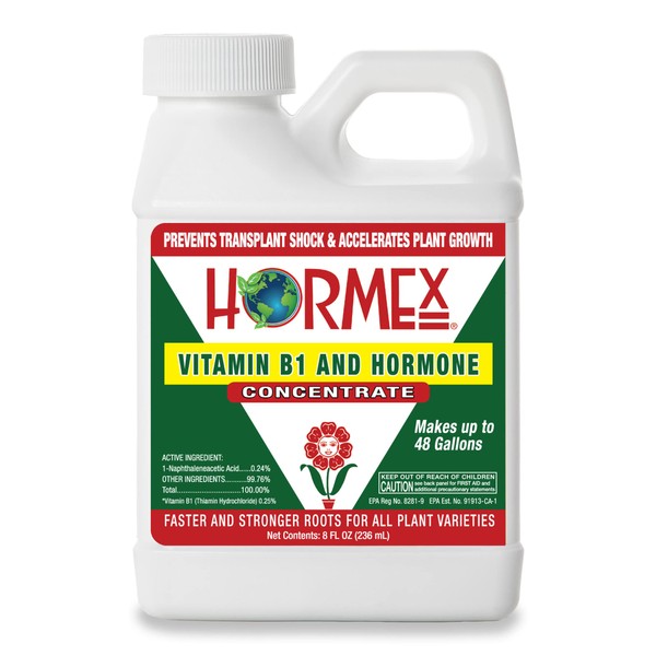 Hormex Vitamin B1 Rooting Hormone Concentrate - Rooting Hormone for Hydroponics, Aeroponics, Established Plants, Cuttings and More, Indoor and Outdoor Plant Growth Stimulator Concentrate - (8oz)