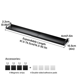 WOCHUANGSI 1 Pc Magnetic Stove Top Shelf Expandable Spice Rack Over The Stove Seasoning Organizer for Back of Stove, Oven Shelf, Kitchen Storage, Metal (1, Black)
