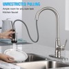 Single Handle High Arc Brushed Nickel Pull Out Kitchen Faucet,