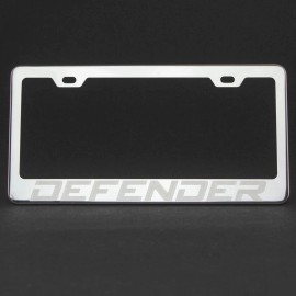KA DEPOT 1x Defender Laser Engraved Stainless Steel License Plate Frame Chrome Screw Cap