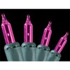 50-Count Pink Mini Christmas Light Set, 10ft Green Wire