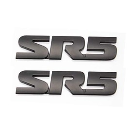 UpAuto SR5 Emblem Side/Rea V6 SR5 Trunk Decal Metal Sticker Badge for Tacoma (2 pcs - Black)
