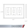 TayMac 4440W Paintable Triple Toggle Light Switch Wall Plate Cover,