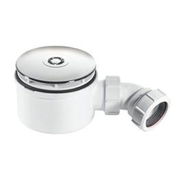 McAlpine ST90CB10-70 90mm Shallow Shower Trap Plated Brass, Chrome and White