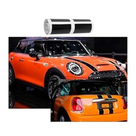 for Mini Cooper Bonnet and Boot Decal Double Stripes Sticker Countryman Clubman Black with White Line