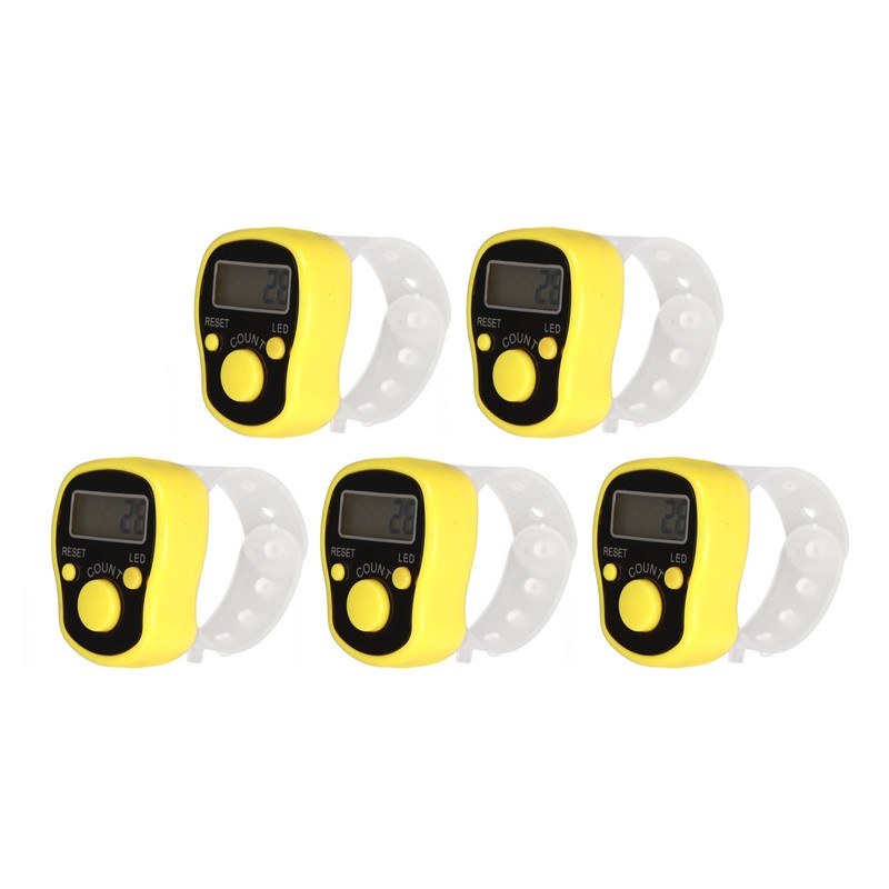 5PCS Finger Counter Adjustable Reset Button 5 Digit Number Hand