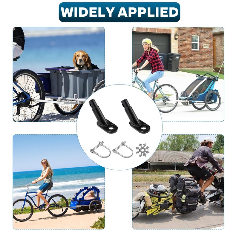 Pack of 2 Bicycle Trailer Coupling with Locking Pin Towing
