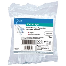 Cotton Buds, Ready-to-Use Cotton Buds with Cotton Head, 15 Inches (50), Non-Sterile, 2/Pack