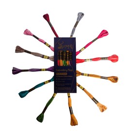 UMC STAG Pack of 12 Premium Embroidery Thread | 100% Egyptian Cotton Premium Skeins | Cross Stitch Embroidery Floss | Oeko TEX Certified Stranded Cotton | Ideal for Arts & Crafts (Variegated)