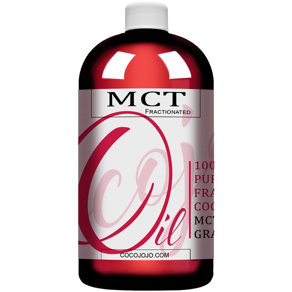 MCT Oil - 100% Pure, Fractionated Coconut Oil from Coconut, Non GMO, Medium Chain Triglycerides, Vegan, Bulk Carrier Oil - 32 oz - for Skin, Hair, Nails, Body, Lips, Facial Hair - Premium Grade A