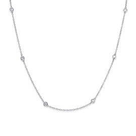 MATERIA by Matthias Wagner CO-29 Women's Necklace Silver with Zirconia 925 Necklace in 3 Colours, Cubic Zirconia, Cubic Zirconia