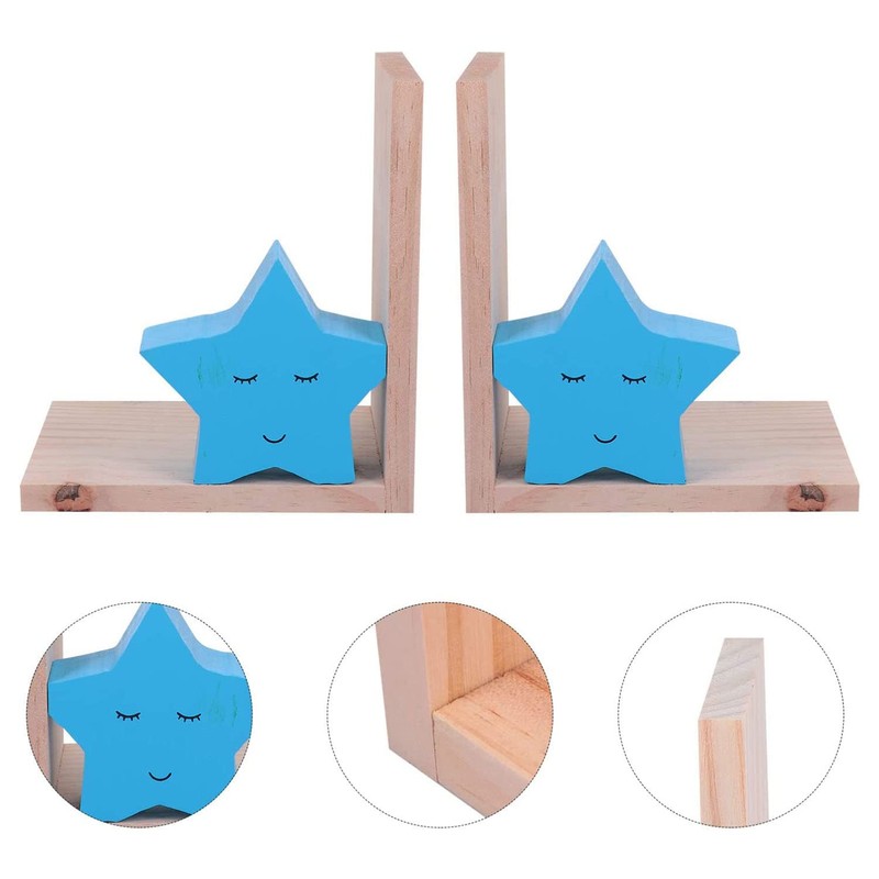 Nacnic Set of two wooden rabbit bookends, non-slip bookends for
