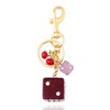LOHGOU Dice Bag Charm Keychain, Stylish Bag Charm for Women & Men, Lucky Gift Accessory (Red Cherry)