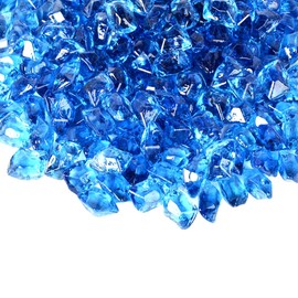 Mr. Fireglass 1/2-Inch Polygon Fire Glass for Fireplace Fire Pit & Lanscaping, 10 Pounds High Luster Pacific Blue