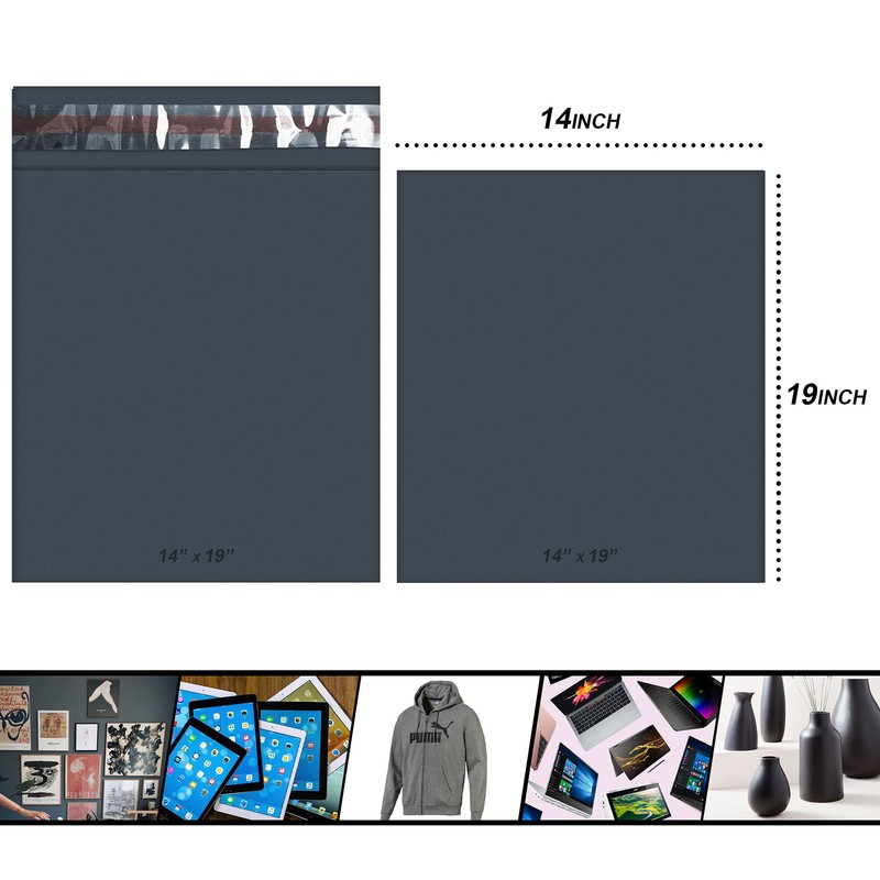 50 Mixed Size Grey Mailing Bags, Self Seal Strong Waterproof
