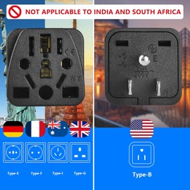European to US Plug Adapter, 2 Pack US Travel Plugs Adapters, UK to USA Plug Adapter, EU to USA Plug Adaptor, for EU UK AU CN JP Italy Israel to USA in The Plug Travel Essentials,Black