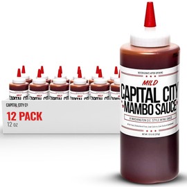 Capital City Mambo Sauce Mild | Washington DC Wing Sauces | Perfect Condiment for Wings, Chicken, Pork, Beef, Seafood, Burgers, Rice or Noodles | 12 Fl Oz (12 Pack)
