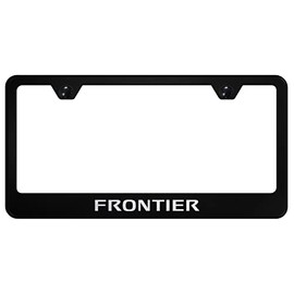 Au-TOMOTIVE GOLD Laser Etched Logo Stainless Steel License Plate Frame for Nissan Frontier (Black)