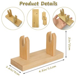 Niuhong 2 Pieces Japanese Fan Holder Chinese Fan Stand Wood Foldable Chinese Style Display Holder Decorative Hand Fan Base Wooden Stand Folding Fan Stand Decoration (A)