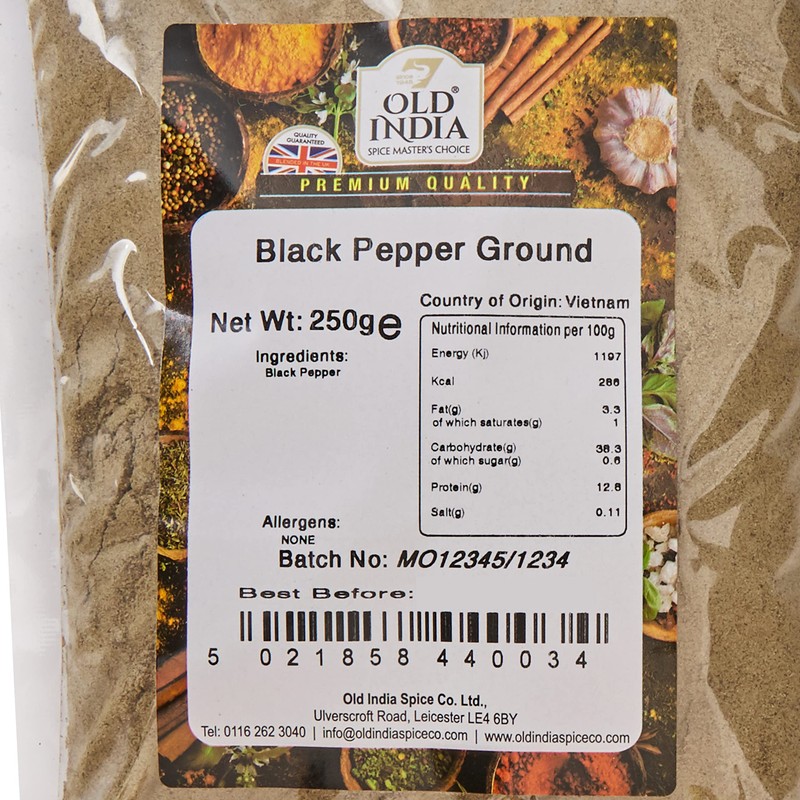 Old India Black Pepper Ground 250g