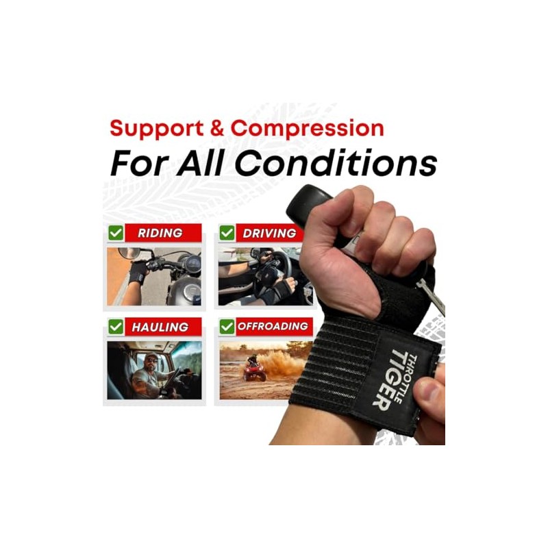 Motorcycle Wrist Support, Adjustable Comfort for All Bikers, Reduces Wrist
