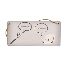 'I Hate My Job, Oh Please' Novelty Funny Bathroom Plywood Hanging Sign - Bathroom Humour Sign for Home (smlsgn-ha23-toiljob)