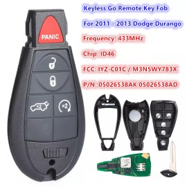 Unbranded Keyless Go For 2011 2012 2013 Dodge Durango Smart Prox Remote Key Fob IYZ-C01C