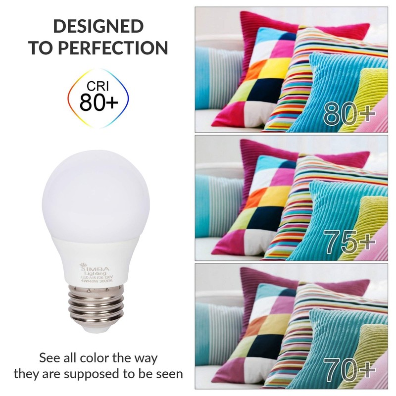 Simba Lighting LED A15 Refrigerator Light Bulbs (6-Pack) 4W 40W