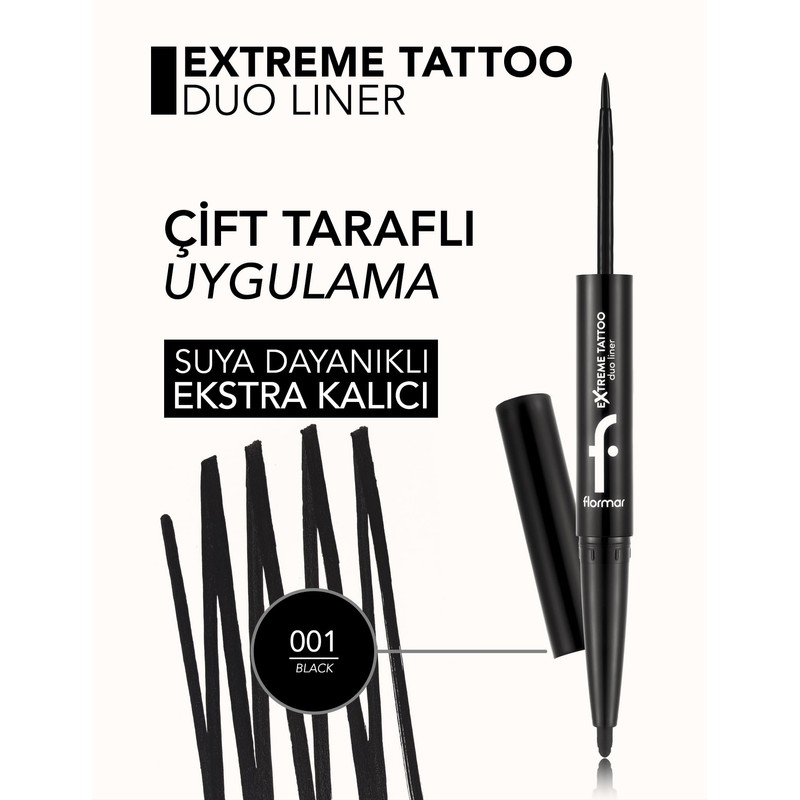 Flormar Extreme Tattoo Duo Liner – 2-in-1 Waterproof Eyeliner &